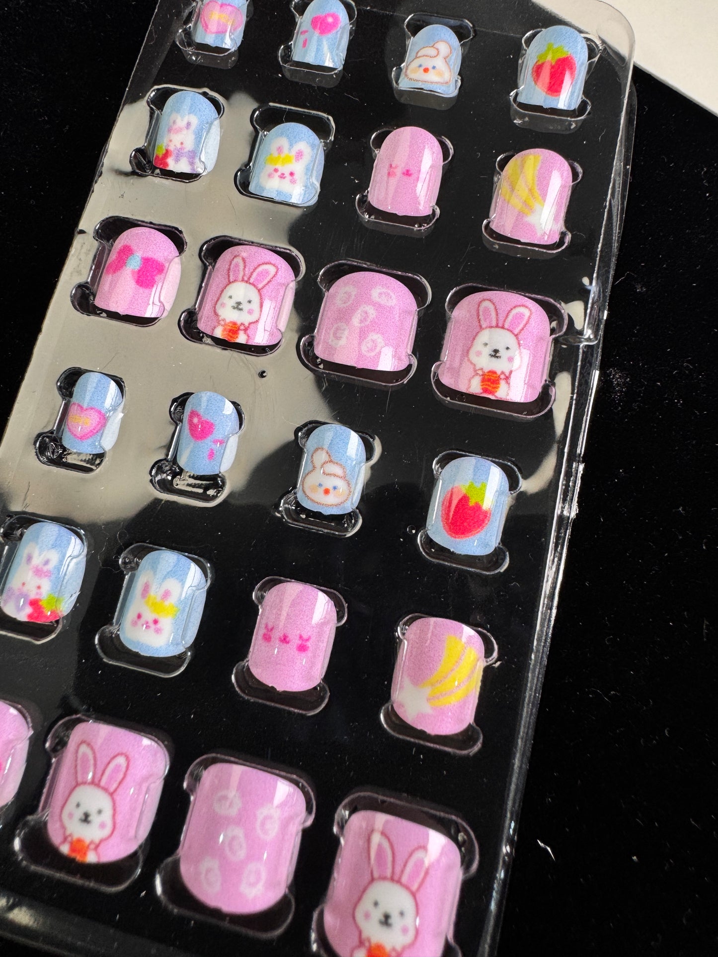 Children Cartoon Press-on Nails 24-piece with Adhesive Backing