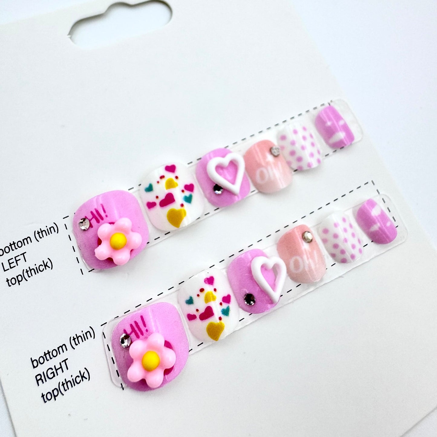 Children  Flowers and Lollipop Press-on Nails
