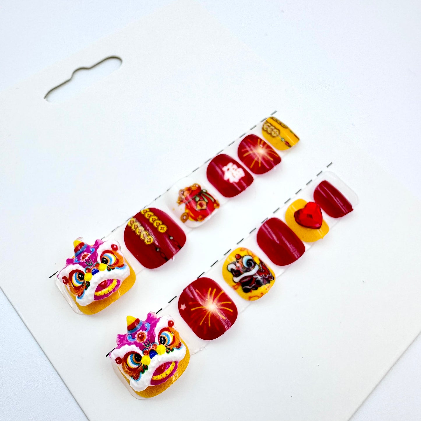 Children's lion dance new year  press-on nails