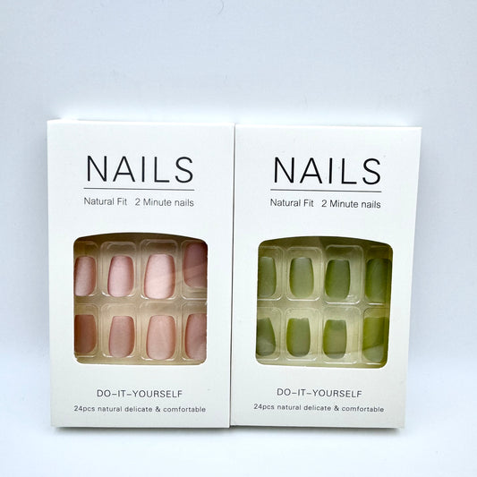 New velvet frosted cat's eye press-on short nails 24pcs