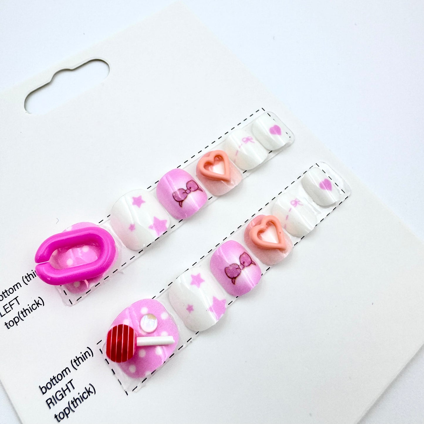 Children  Flowers and Lollipop Press-on Nails