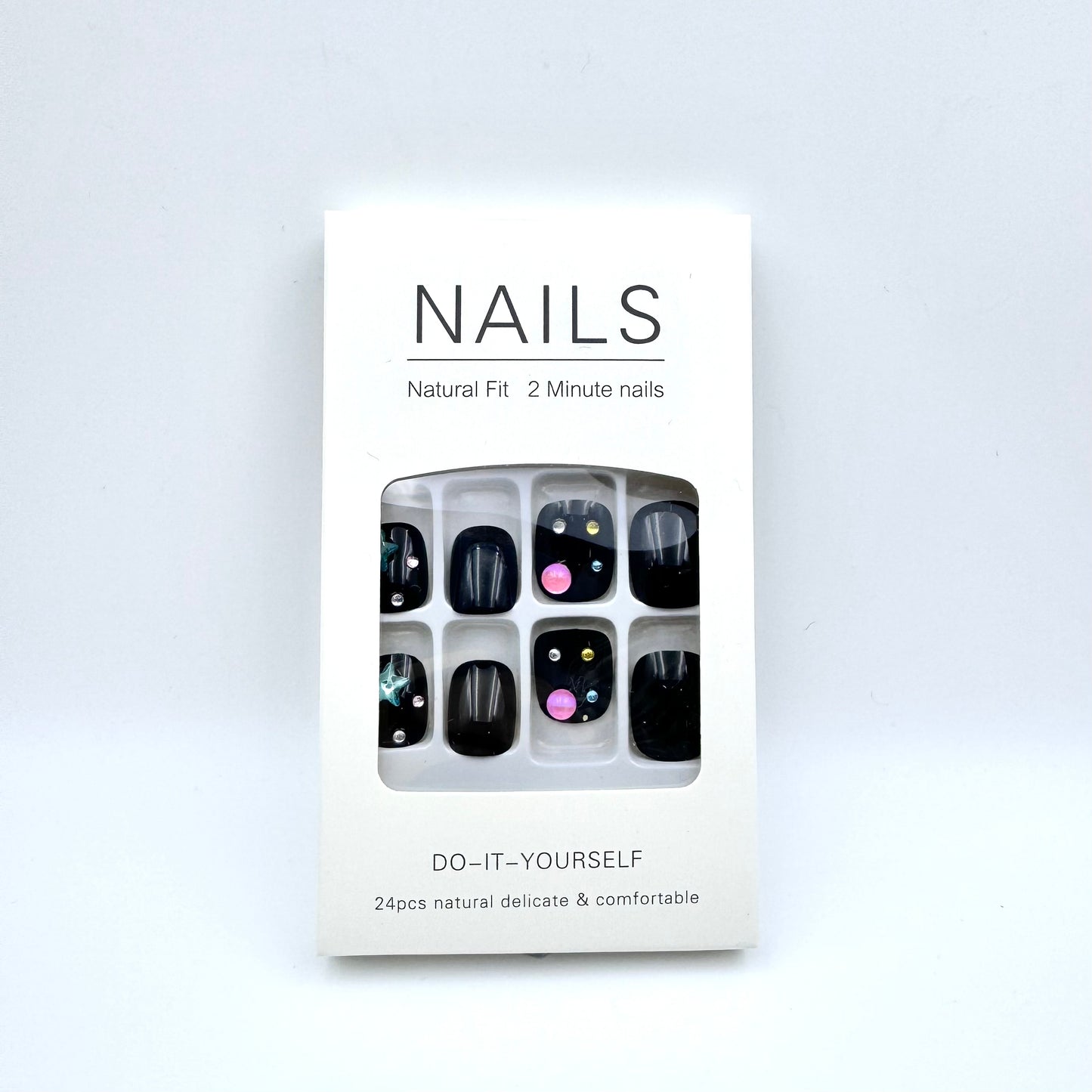 Neptune Star diamond press-on short nails 24pcs