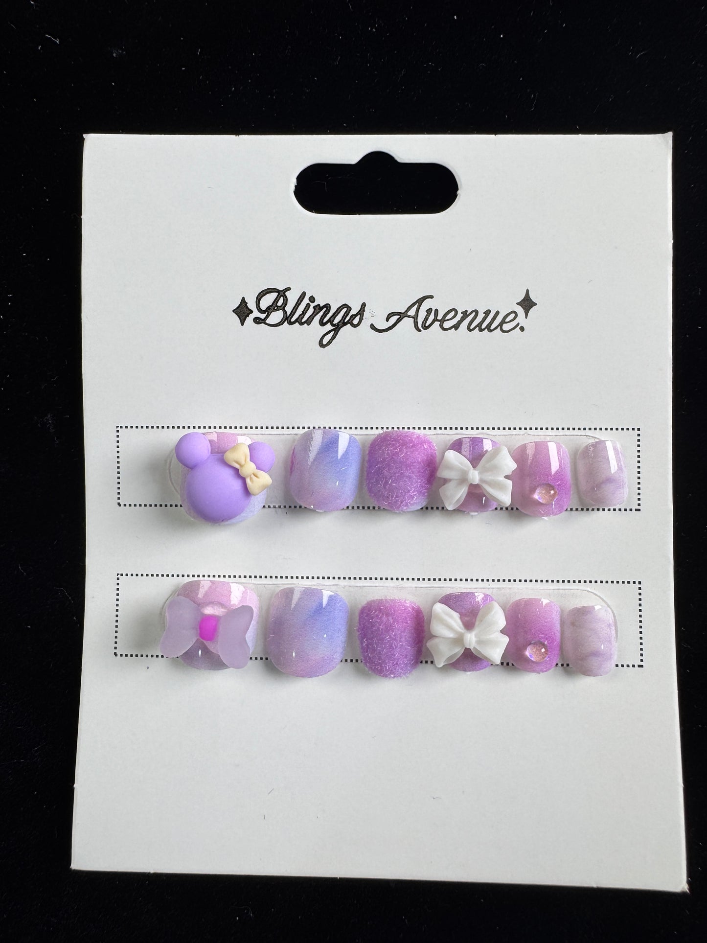 Kids plush Mickey press-on nails
