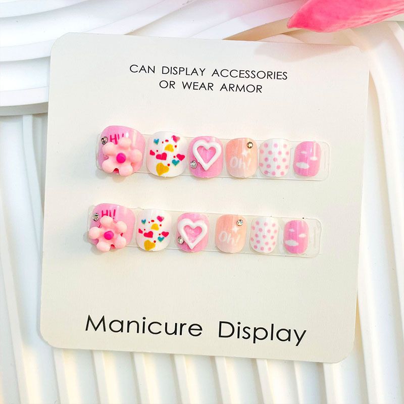 Children  Flowers and Lollipop Press-on Nails