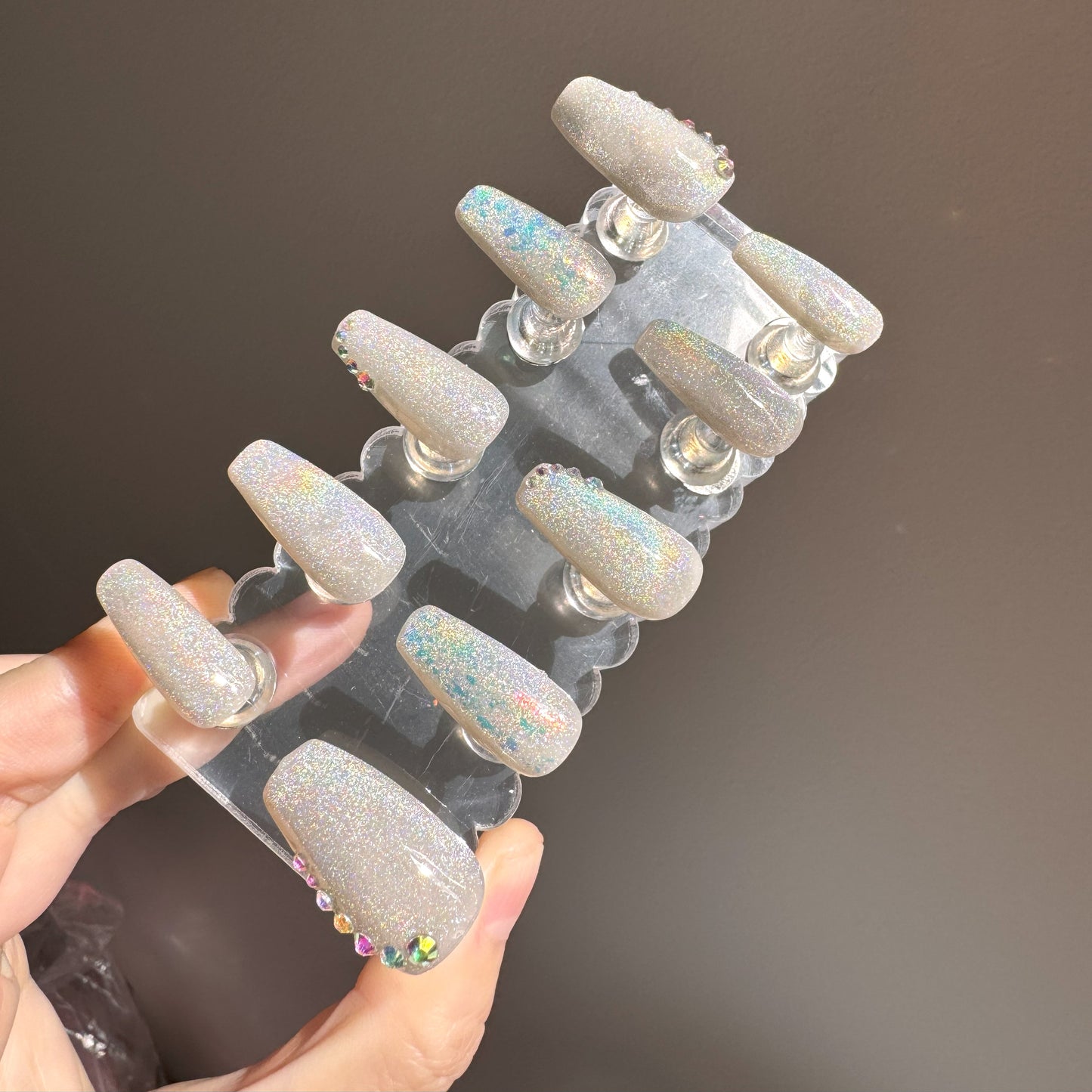 Milktea Coulful Cat Eye Press-on Nails Customization Pre-order