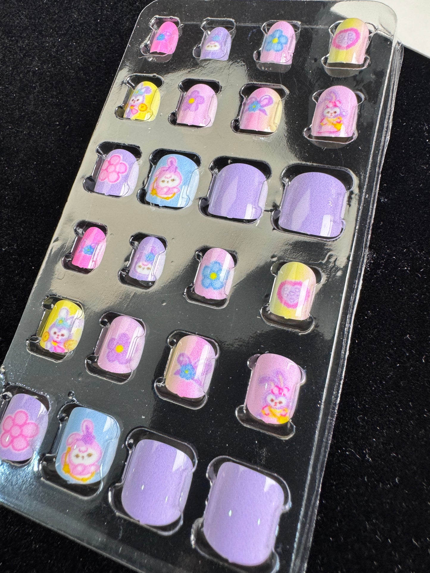 Children Cartoon Press-on Nails 24-piece with Adhesive Backing