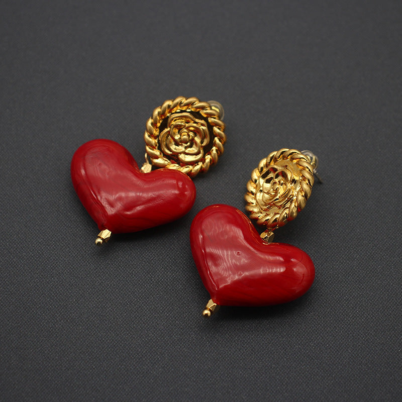 Red Love Glaze Drop Earrings