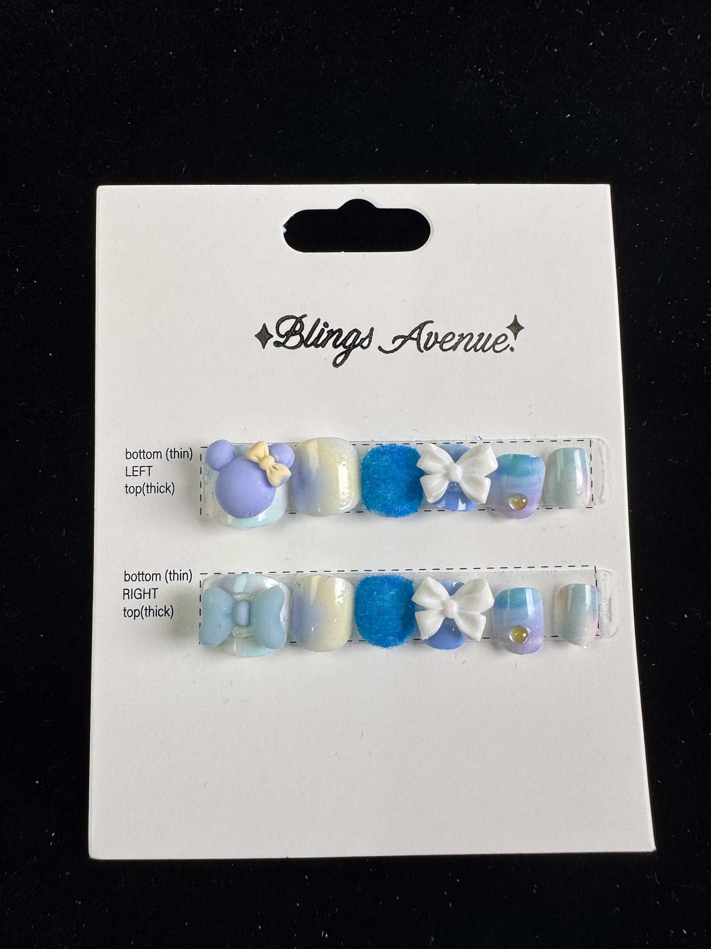 Kids plush Mickey press-on nails