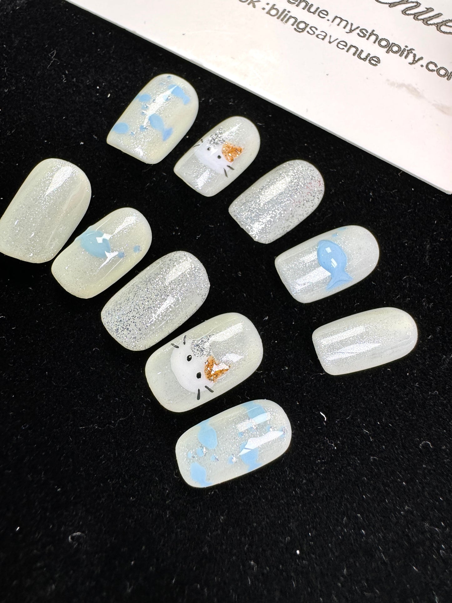 A Fish-hungry Cat Press-on Nails Customized Pre-order