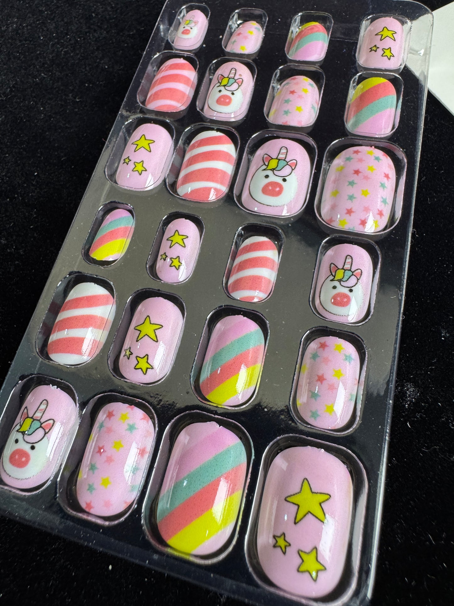 Teens Cartoon Press-on Nails 24-piece with Adhesive Backing