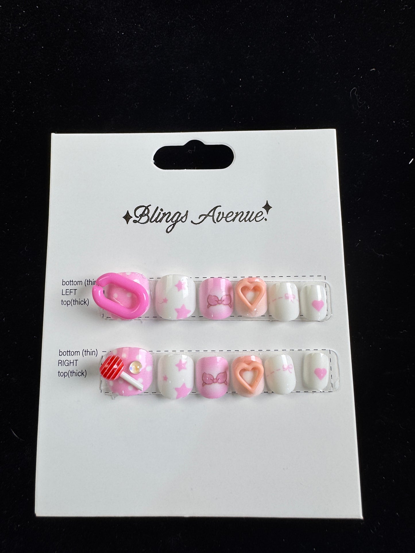 Children  Flowers and Lollipop Press-on Nails