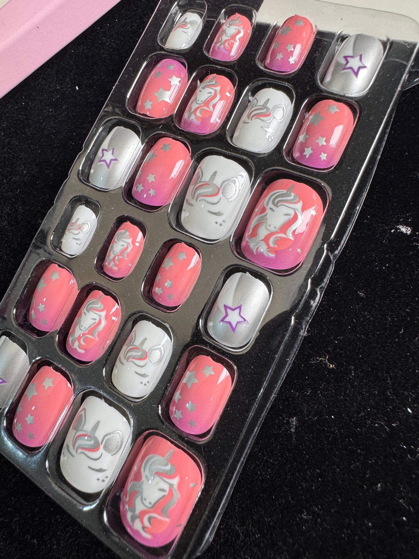 Teens Cartoon Press-on Nails 24-piece with Adhesive Backing