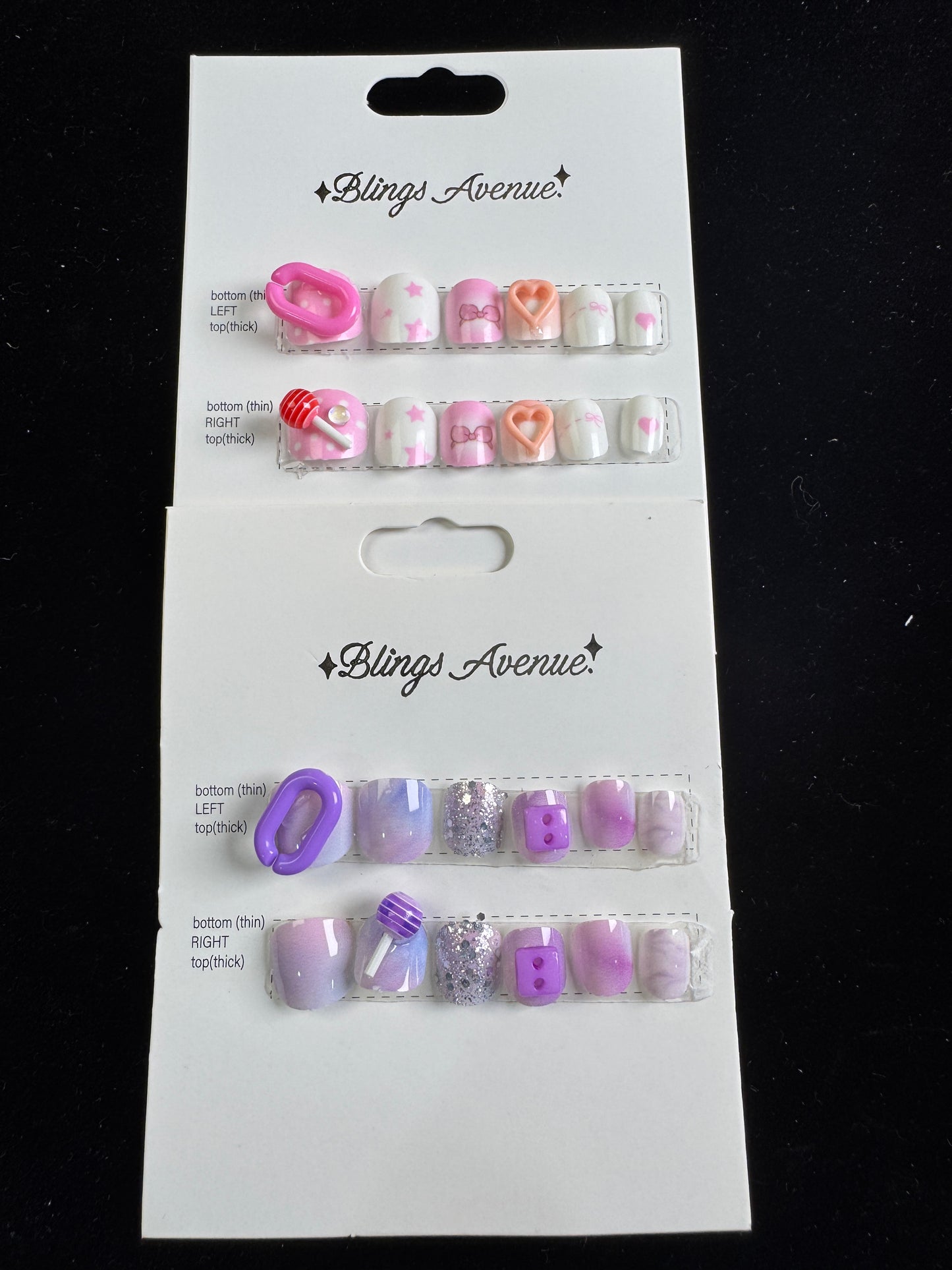 Children  Flowers and Lollipop Press-on Nails