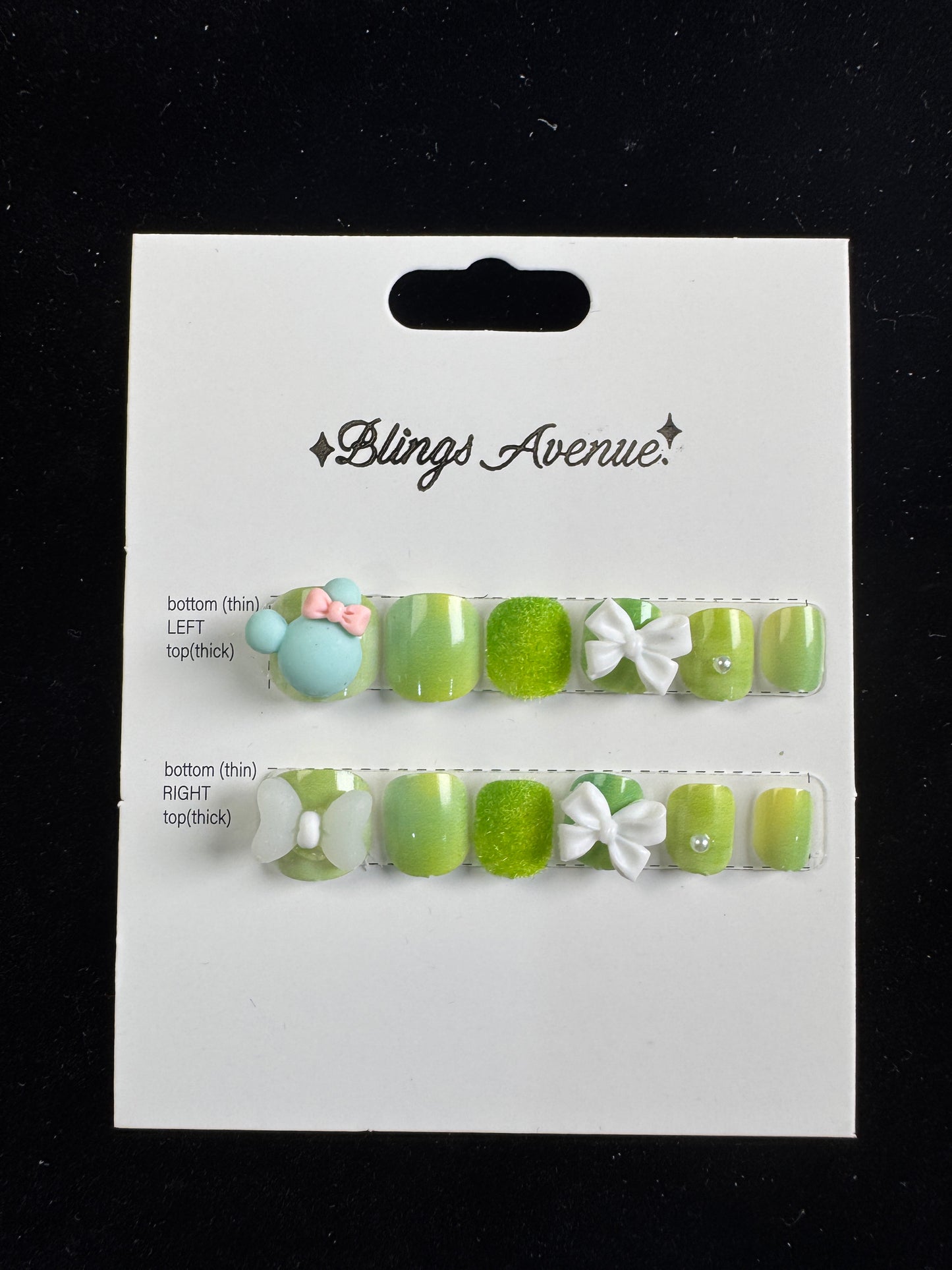 Kids plush Mickey press-on nails