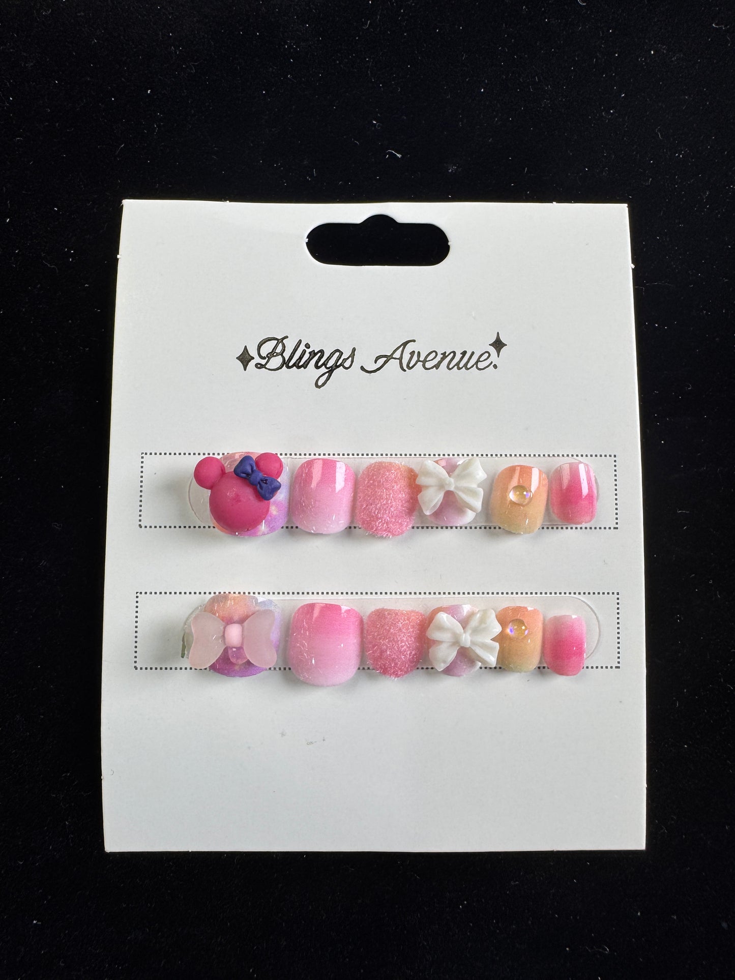 Kids plush Mickey press-on nails