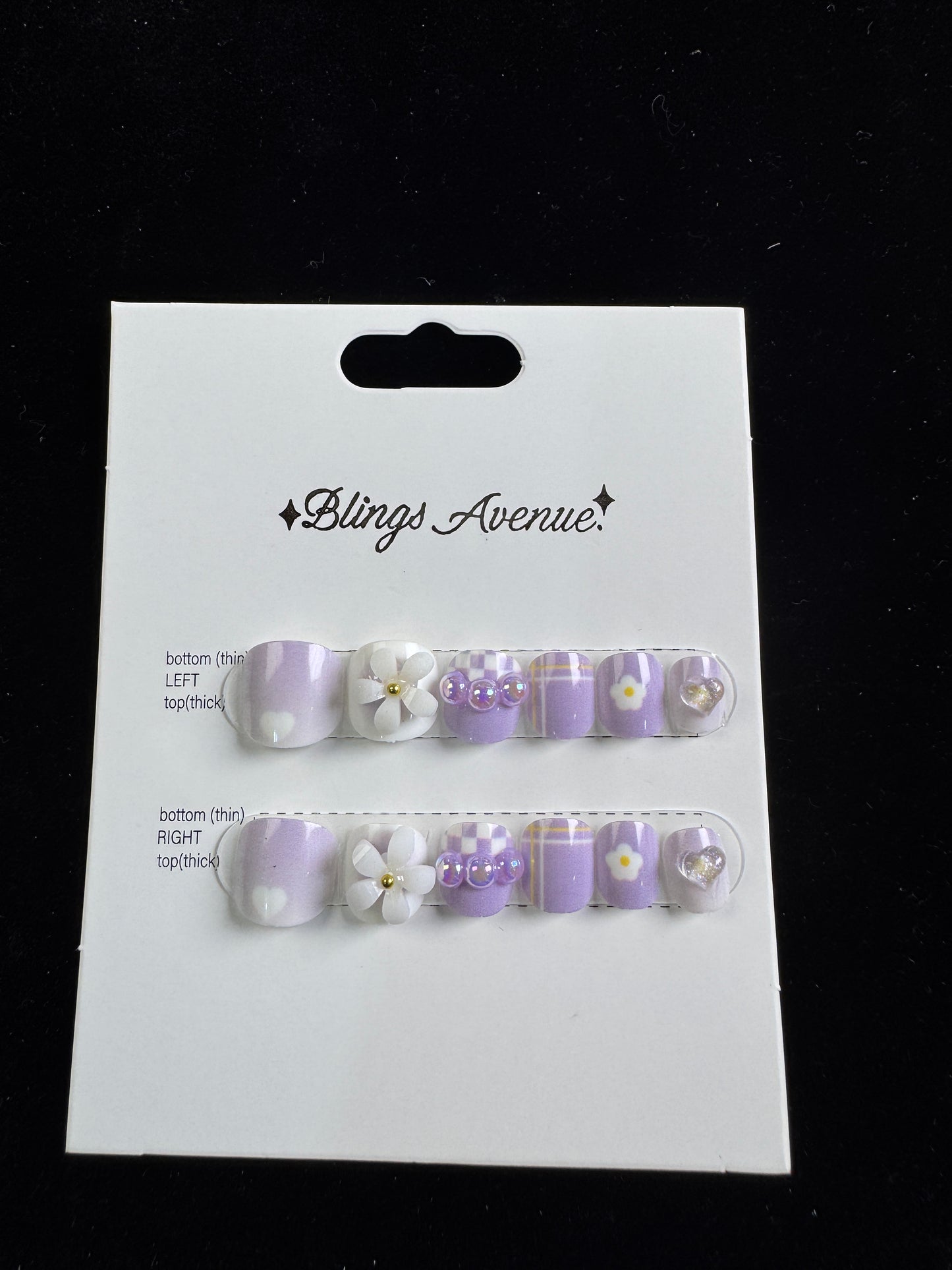 New style purple/blue colour children's press-on nails