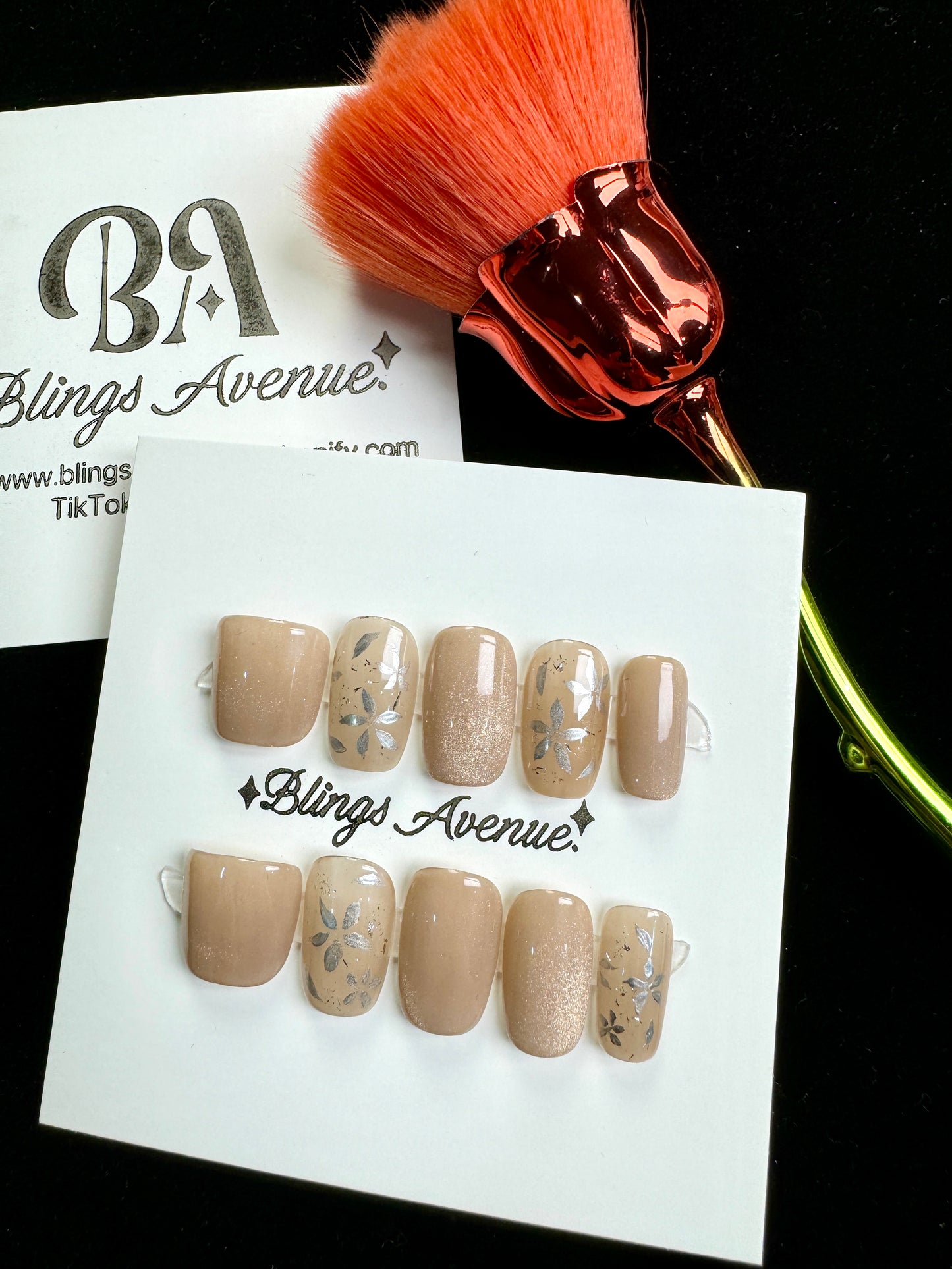 Five-petal flower press-on nails Customization Pre-order