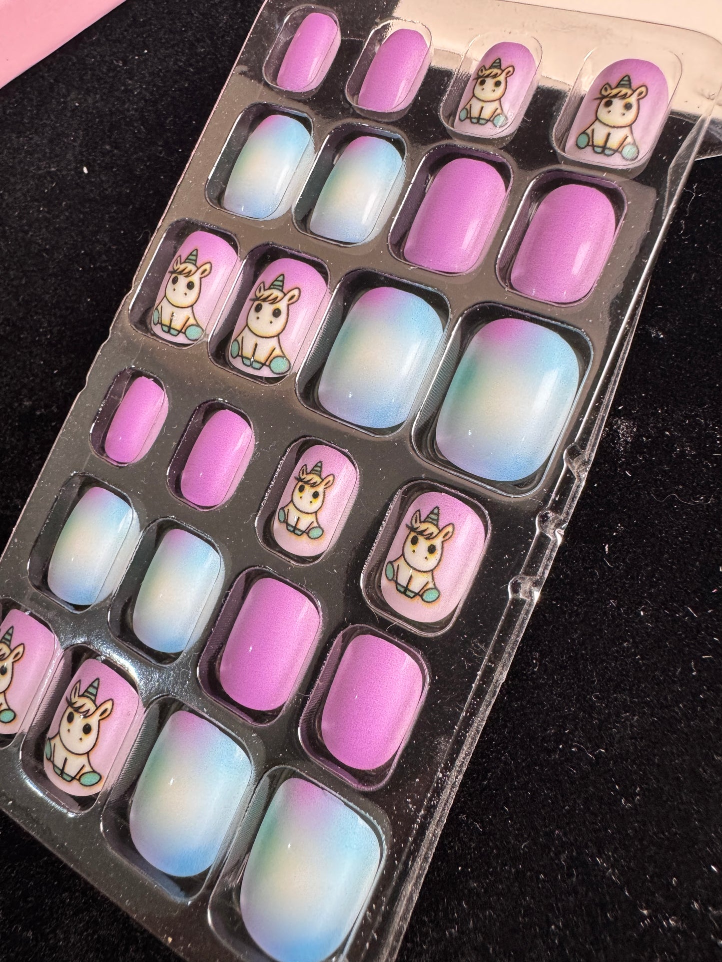 Teens Cartoon Press-on Nails 24-piece with Adhesive Backing