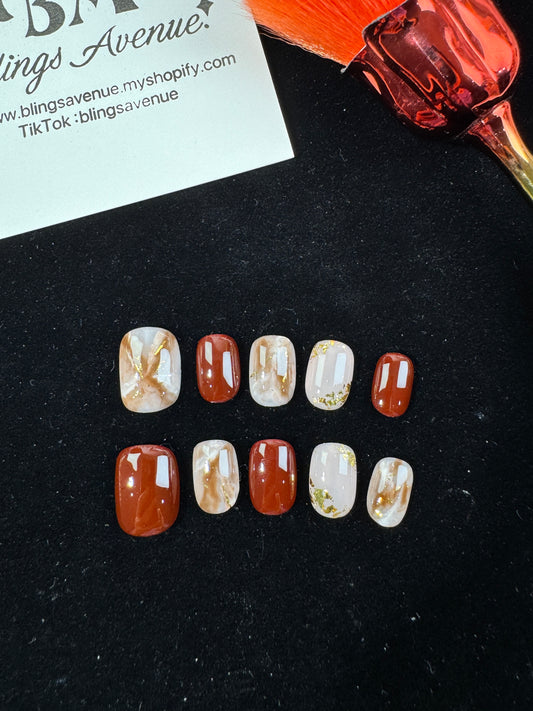 Amber Maple Glow Press-on Nails Customized Pre-order