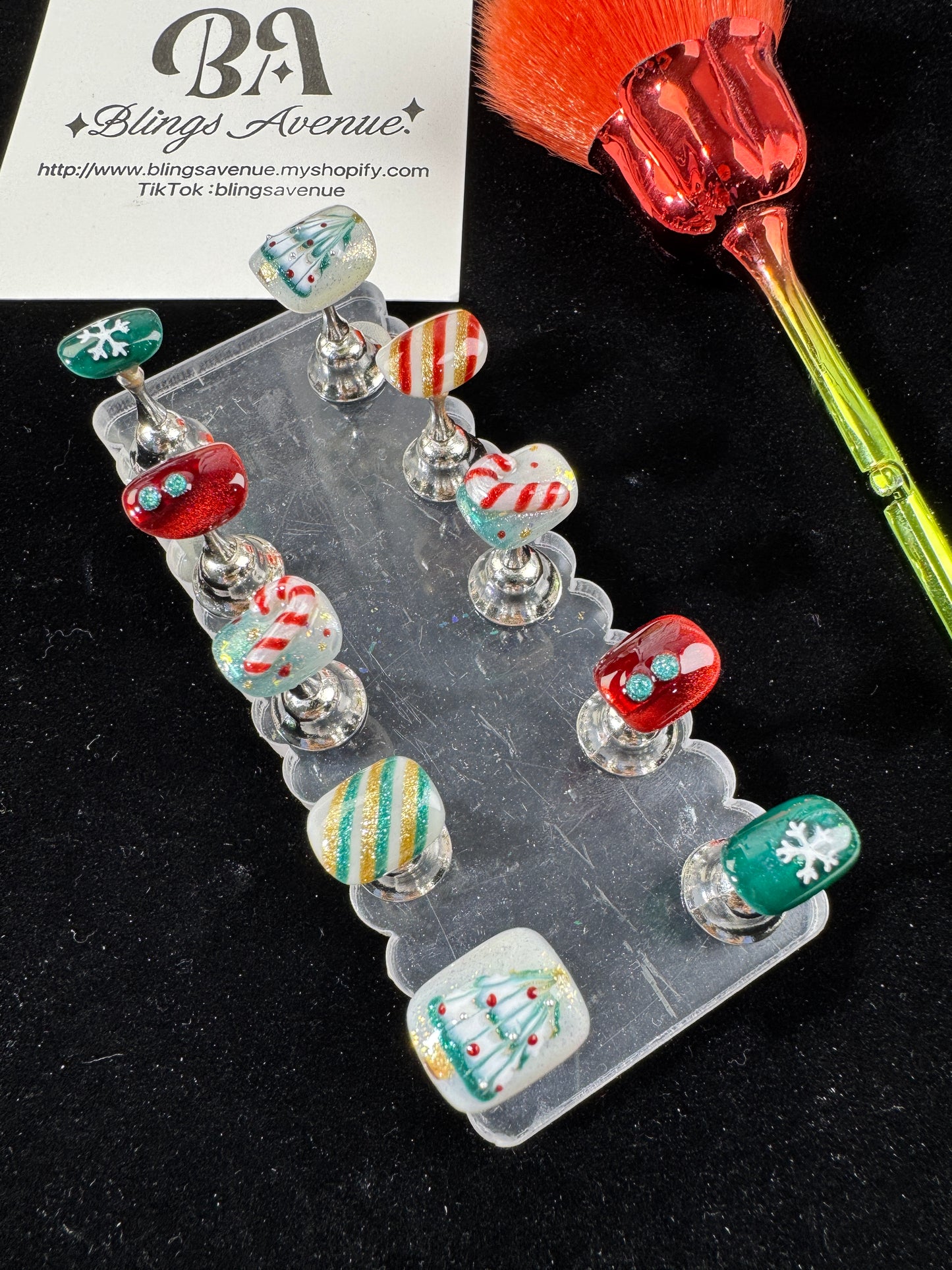 Candy Canes Press-on Nails Customized Pre-order