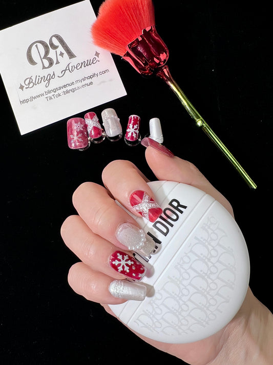 Wine Winter Elegance Press-on Nails Customized Pre-order