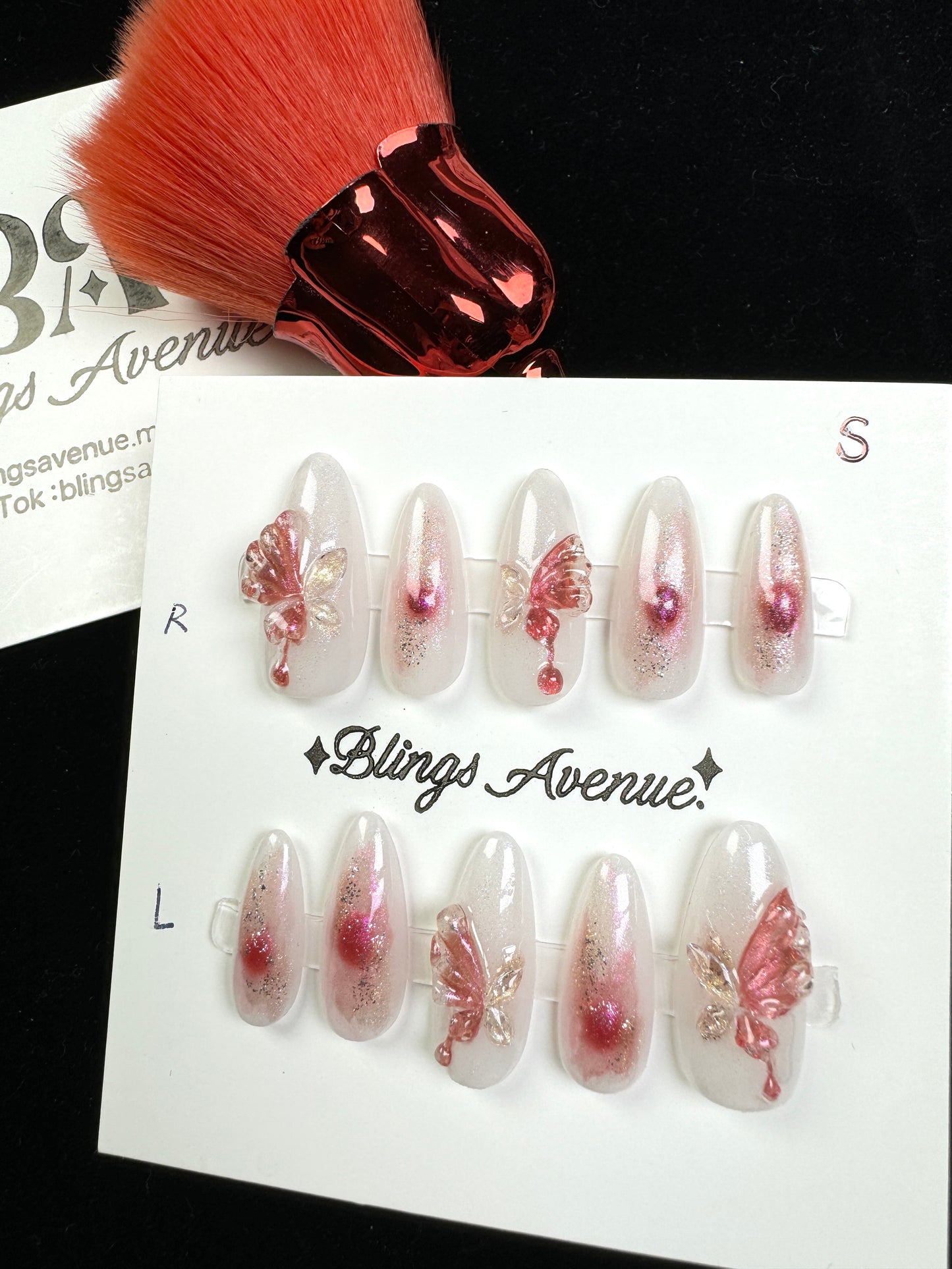 Blood Butterfly Press-on Nails Customization Pre-order