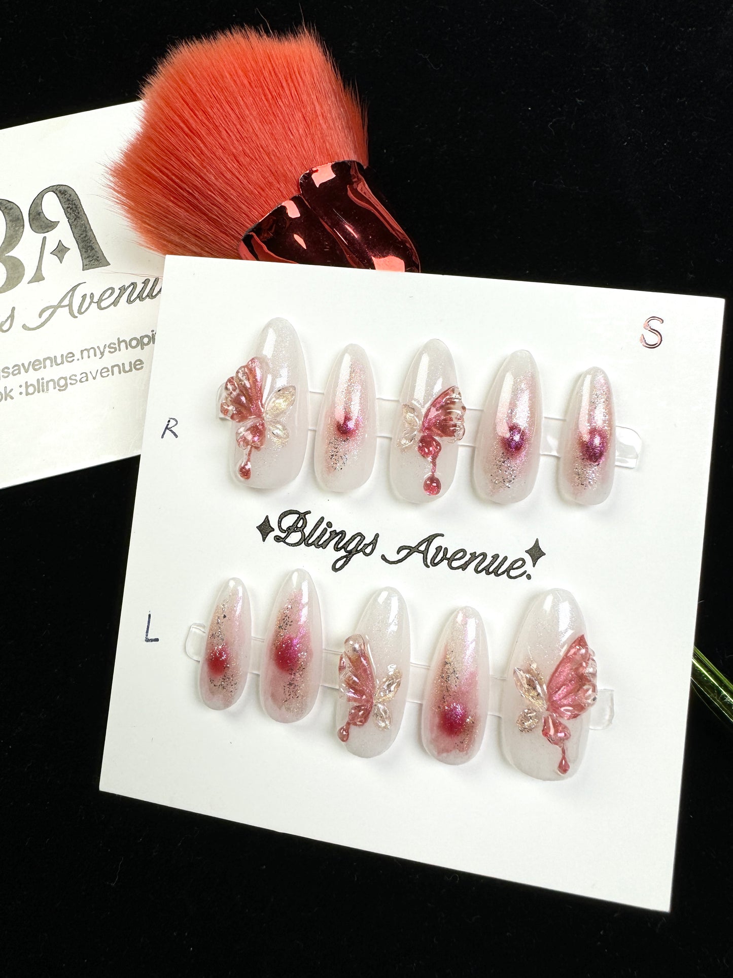 Blood Butterfly Press-on Nails Customization Pre-order