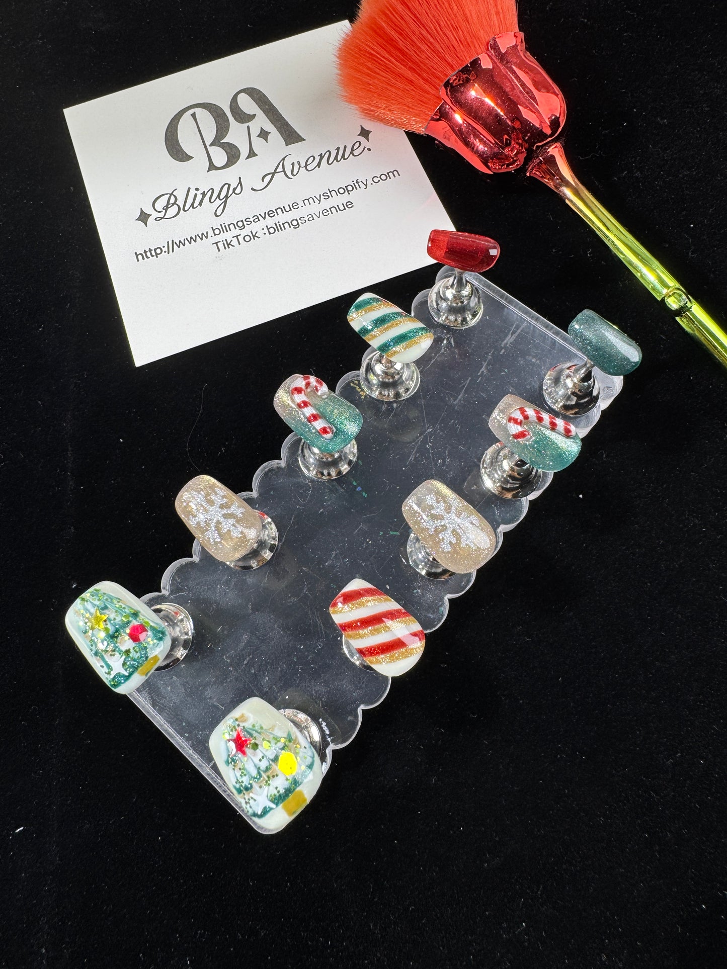 Candy Canes Press-on Nails Customized Pre-order