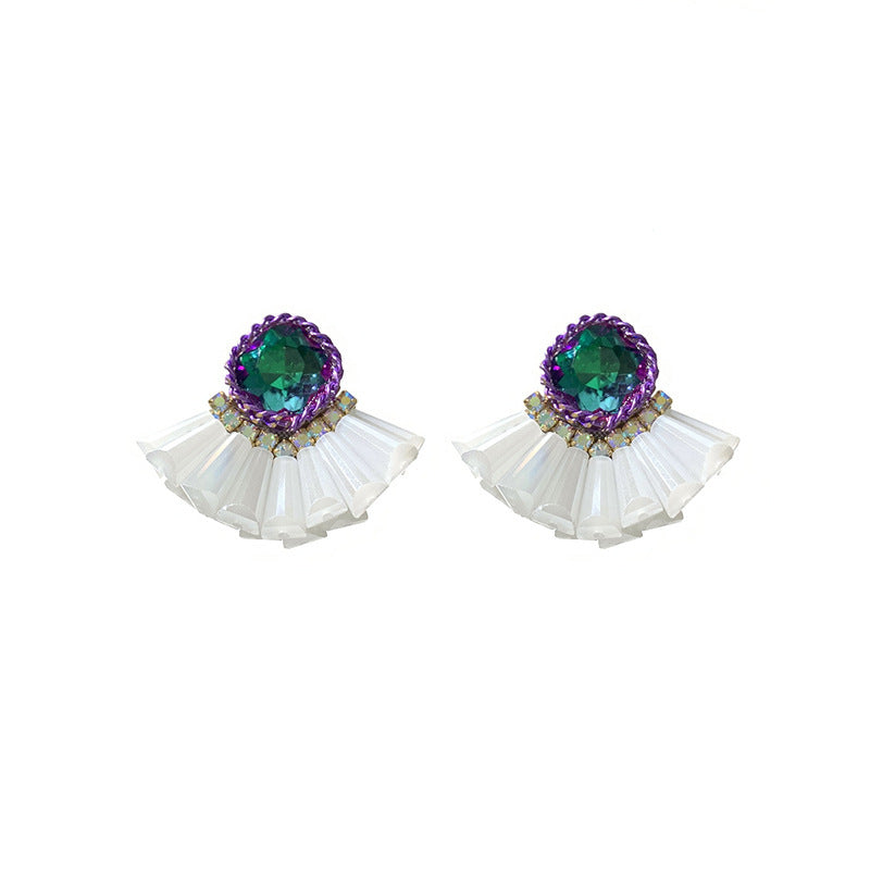 Crystal Skirt Stud Earrings