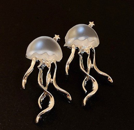 Jellyfish sterling silver eardrops
