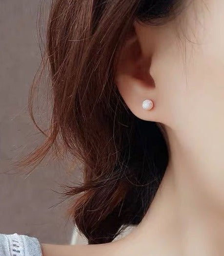 S925 Pure Silver Beads Stud Earrings
