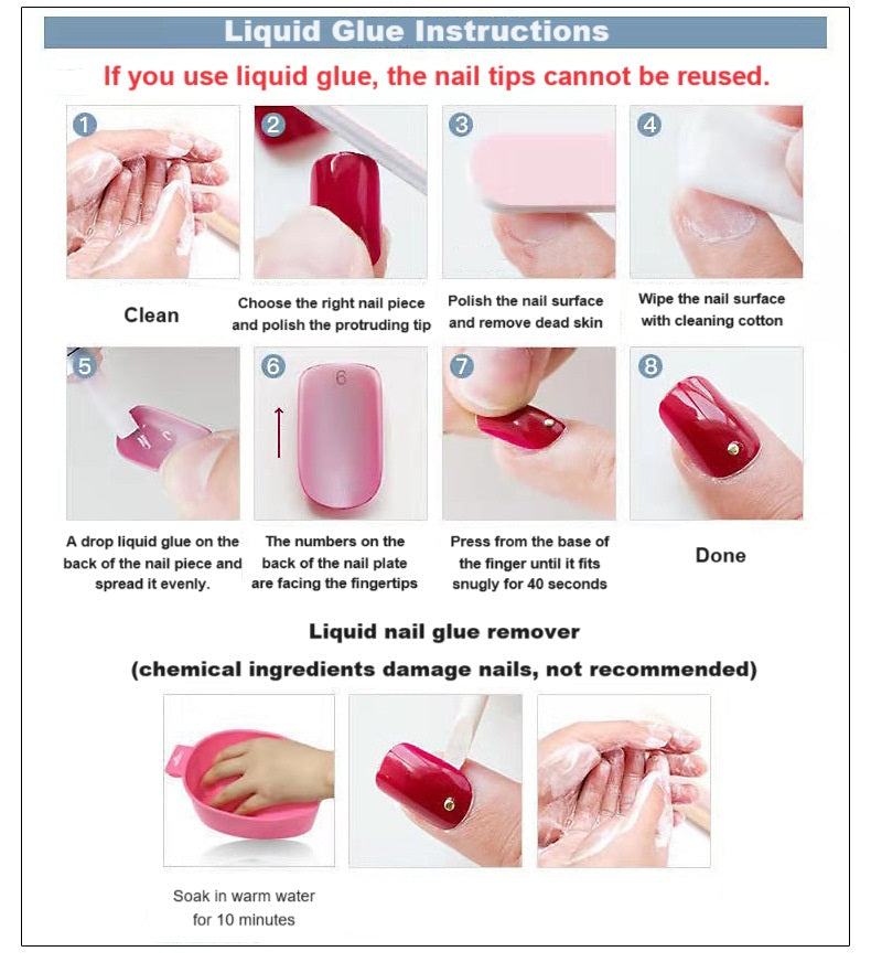 Press-on nail tools UV nail lamp/gel