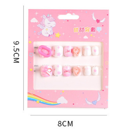 Children  Flowers and Lollipop Press-on Nails